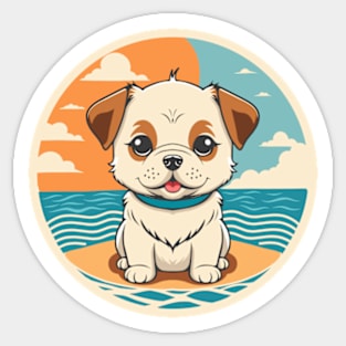 Cute Dog On Vacation Sticker